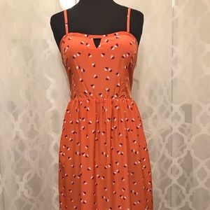 Coral Dress with Hearts